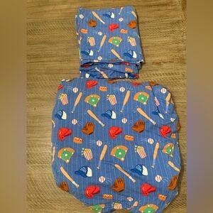 Little Sleepies Blue Baseball Print Set